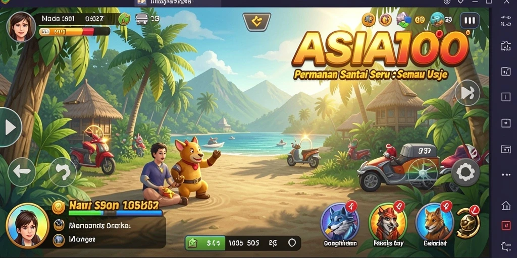 Tampilan gameplay ASIA100 yang menyenangkan dan interaktif.