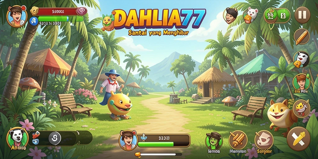 Tampilan gameplay DAHLIA77 yang penuh warna dan menghibur.