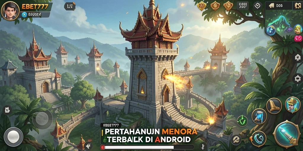 Tampilan gameplay menakjubkan dari EBET777 yang penuh aksi Tower Defense.