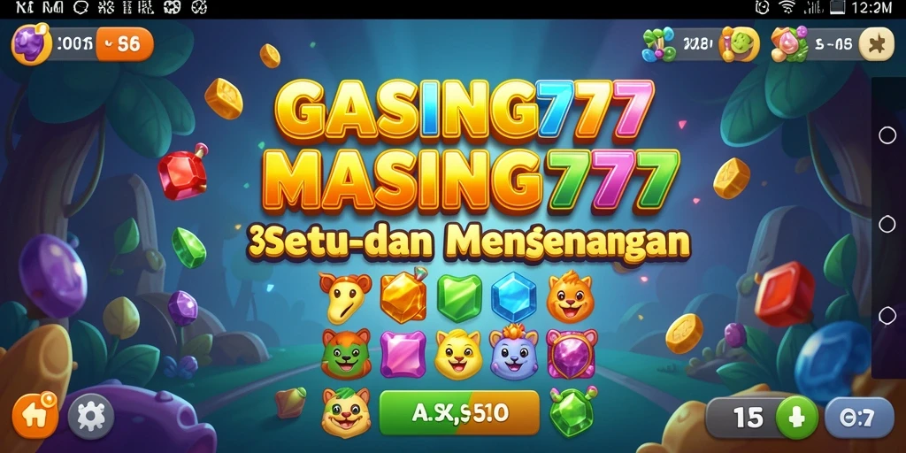 Tampilan gameplay GASING777 menunjukkan keseruan mencocokkan objek warna-warni.