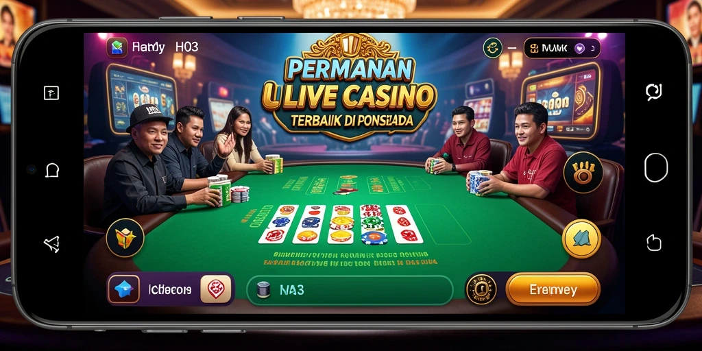 Gameplay seru dalam aplikasi H03 Live Casino dengan dealer langsung.