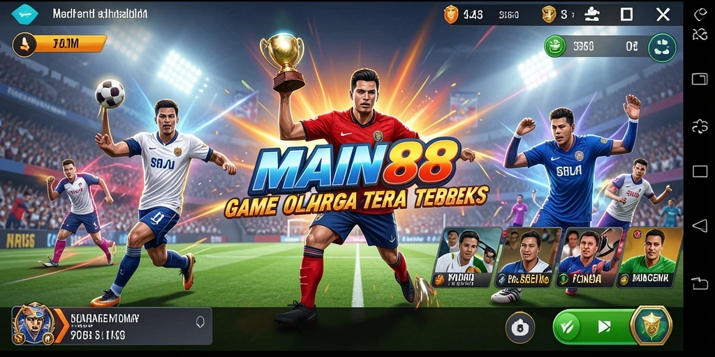Screenshot bermain MAIN88 dengan aksi seru gameplay olahraga.