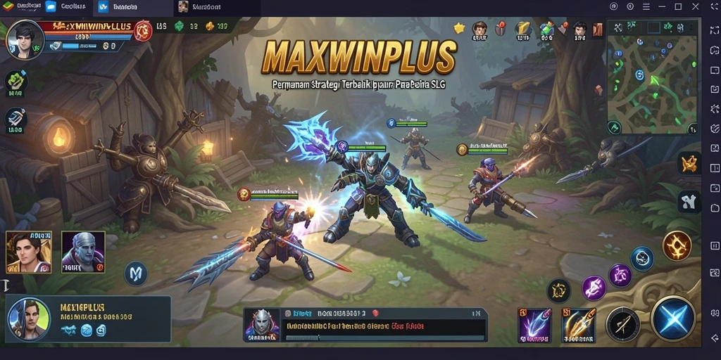 Tangkapan layar gameplay <strong>MAXWINPLUS</strong> menampilkan pertempuran strategi yang mendebarkan.
