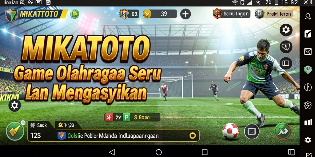 Tangkapan layar gameplay MIKATOTO menampilkan aksi olahraga yang mendebarkan.