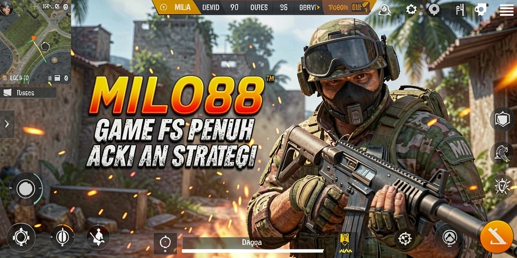 Tampilan gameplay aksi seru di MILO88 dengan senjata canggih.
