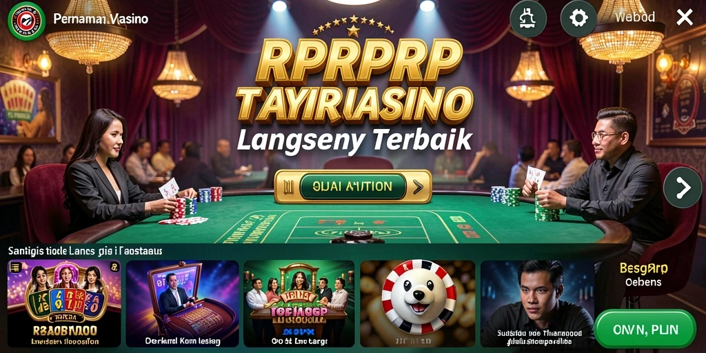 Screenshot utama RPRPRP menampilkan dealer langsung dan gameplay kasino yang mendebarkan.